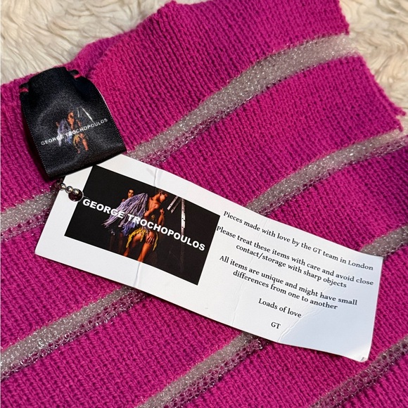 NWT George Trochopoulos Fuschia Fringe Dress - Size Small - Picture 5 of 7